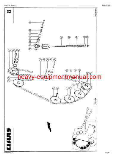 CLAAS ROLLANT 42 BALER PARTS CATALOG MANUAL SN 00900001-00901399