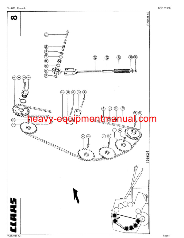 CLAAS ROLLANT 42 BALER PARTS CATALOG MANUAL SN 00900001-00901399