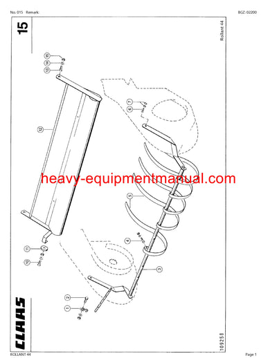 PDF Claas 44 Rollant Baler Parts Manual