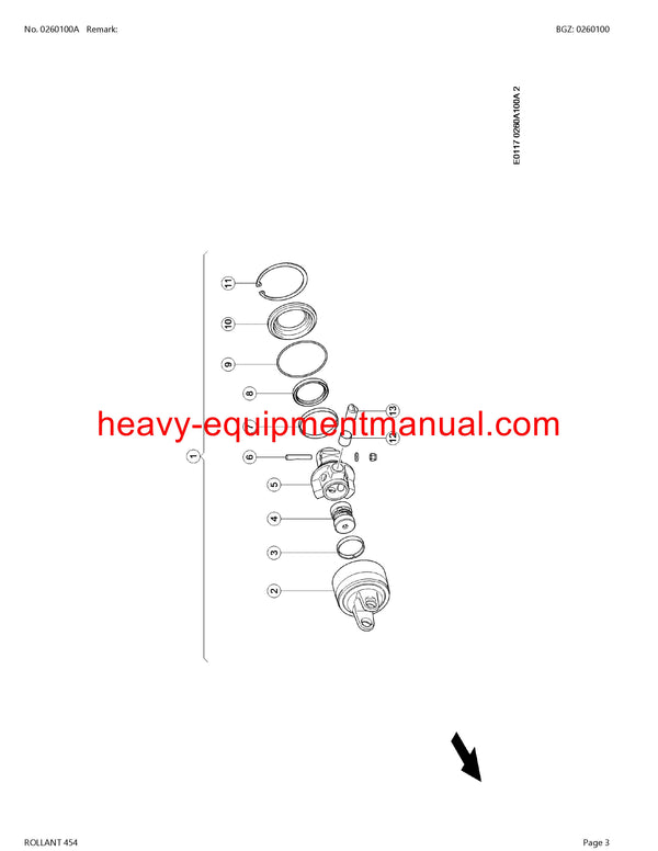 CLAAS ROLLANT 454 BALER PARTS CATALOG MANUAL SN 76800011-76809999