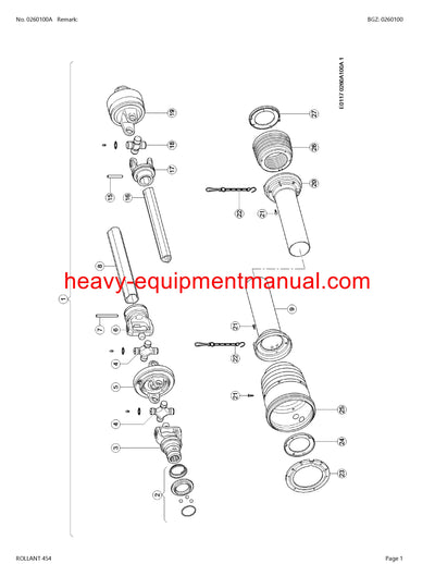 CLAAS ROLLANT 454 BALER PARTS CATALOG MANUAL SN 76800011-76809999