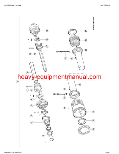 CLAAS ROLLANT 454 UNIWRAP BALER PARTS CATALOG MANUAL SN 76900011-76909999