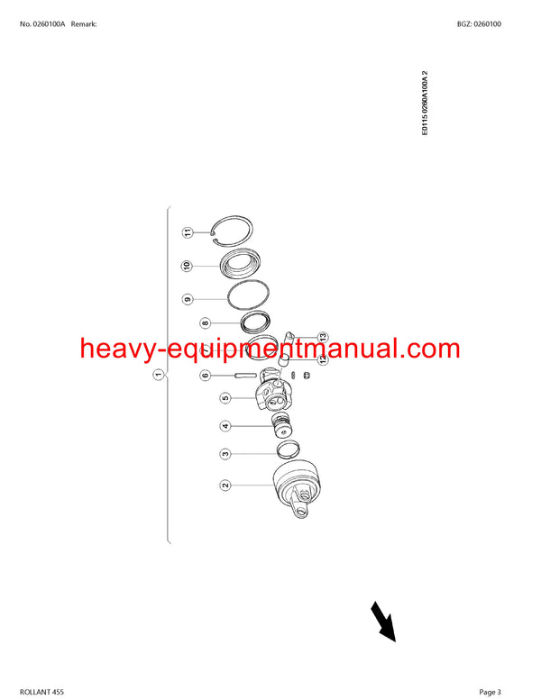 CLAAS ROLLANT 455 BALER PARTS CATALOG MANUAL SN 76100011-76109999
