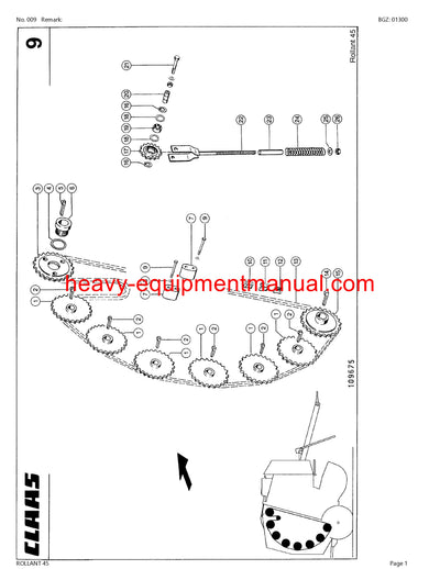 CLAAS ROLLANT 45 BALER PARTS CATALOG MANUAL SN 00901400-00999999