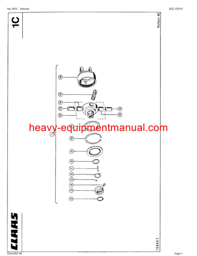 PDF Claas 46 Rollant Baler Parts Manual