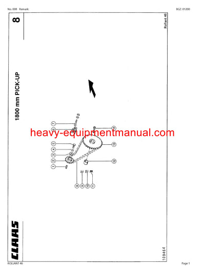 CLAAS ROLLANT 46 BALER PARTS CATALOG MANUAL
