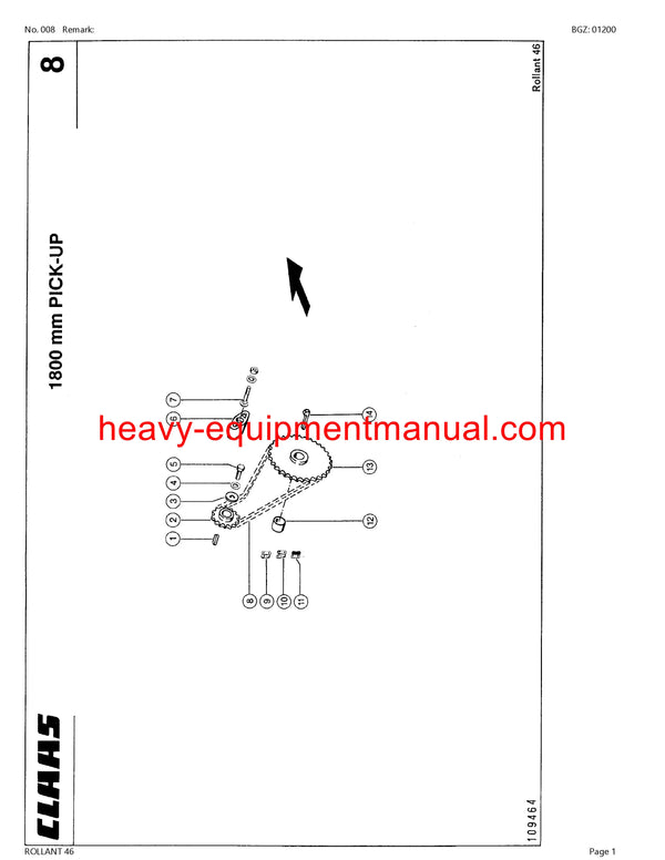 CLAAS ROLLANT 46 BALER PARTS CATALOG MANUAL