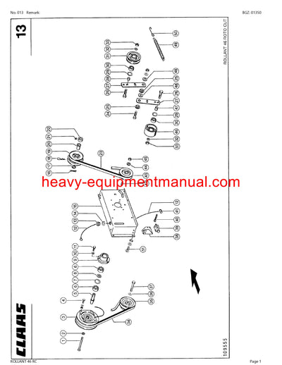 CLAAS ROLLANT 46 RC BALER PARTS MANUAL SN 04600001-04699999