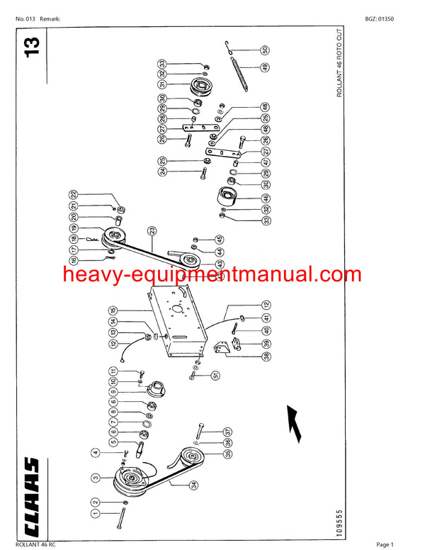 CLAAS ROLLANT 46 RC BALER PARTS MANUAL SN 04600001-04699999