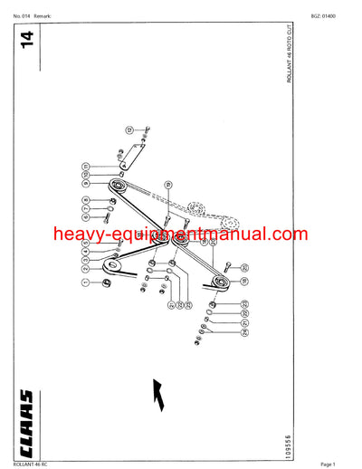 CLAAS ROLLANT 46 RC BALER PARTS CATALOG MANUAL 