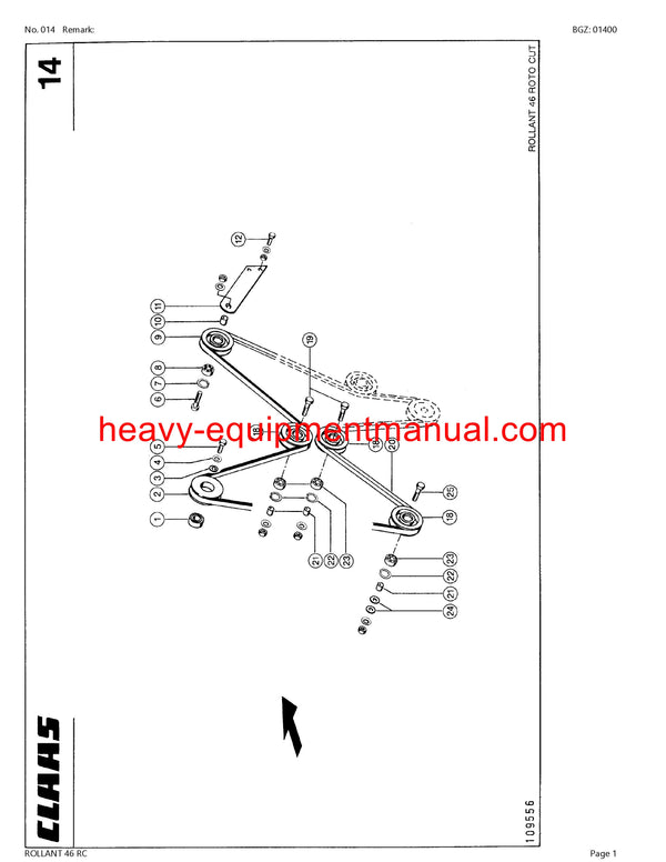 CLAAS ROLLANT 46 RC BALER PARTS CATALOG MANUAL 