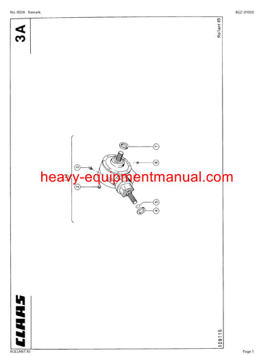 PDF Claas 85 Rollant Baler Parts Manual