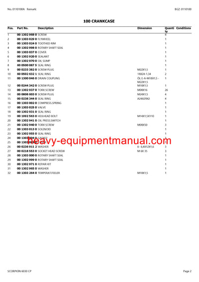 CLAAS SCORPION 6030CP TELEHANDLER PARTS CATALOG MANUAL SN 408010001-408019999