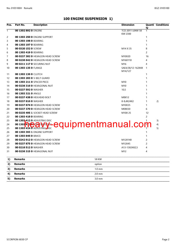 CLAAS SCORPION 6030CP TELEHANDLER PARTS CATALOG MANUAL SN 408010001-408019999