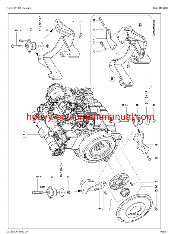 CLAAS SCORPION 6030CP TELEHANDLER PARTS CATALOG MANUAL SN 408010001-408019999