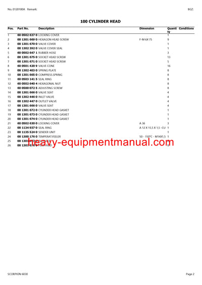 CLAAS SCORPION 6030 TELEHANDLER PARTS CATALOG MANUAL SN 400010001-400019999