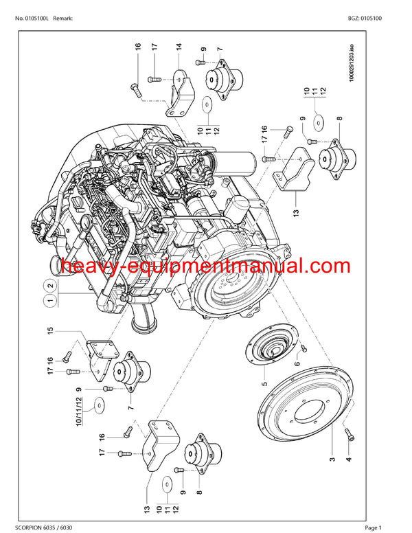 CLAAS SCORPION 6035,6030 TELEHANDLER PARTS CATALOG MANUAL SN 415010001-415019999