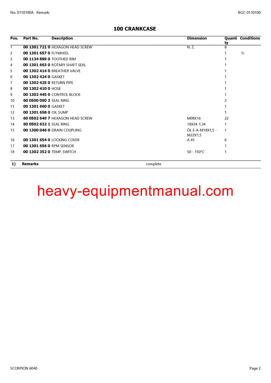 PDF Claas 6040 Scorpion Telehandler Parts Manual