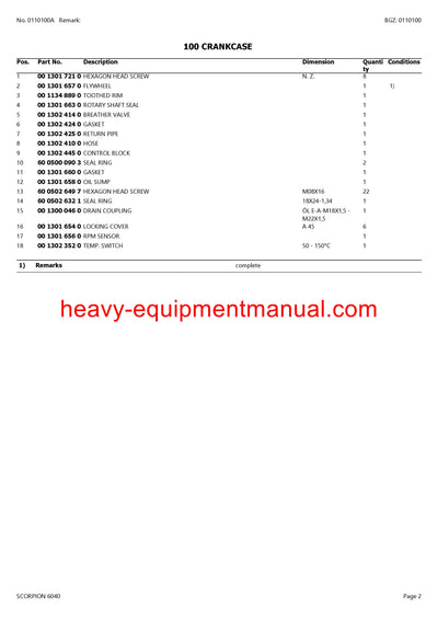 CLAAS SCORPION 6040 TELEHANDLER PARTS CATALOG MANUAL SN 403010001-403019999