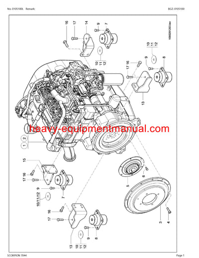 CLAAS SCORPION 7044 TELEHANDLER PARTS CATALOG MANUAL SN 416010001-416019999