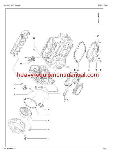 CLAAS SCORPION 7045 TELEHANDLER PARTS CATALOG MANUAL SN 403030001-403039999