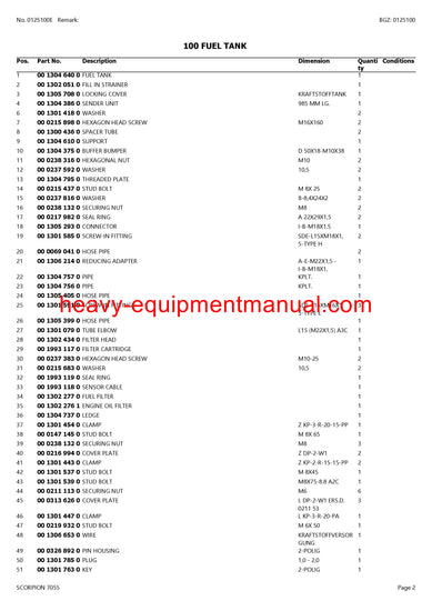 PDF Claas 7055 Scorpion Telehandler Parts Manual PDF Claas 7055 Scorpion Telehandler Parts Manual