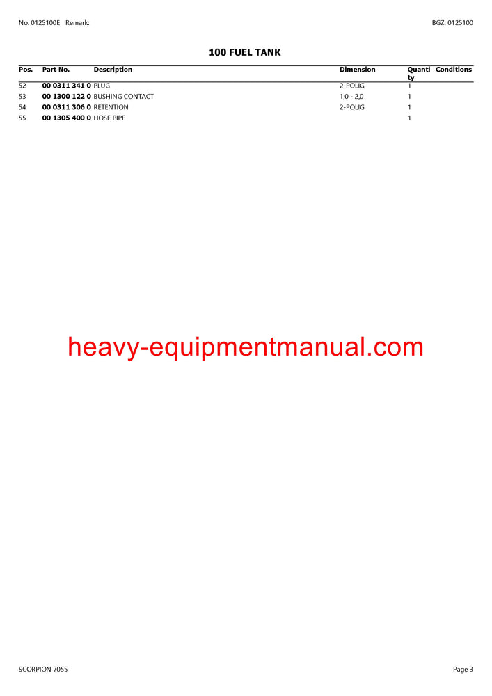 PDF Claas 7055 Scorpion Telehandler Parts Manual