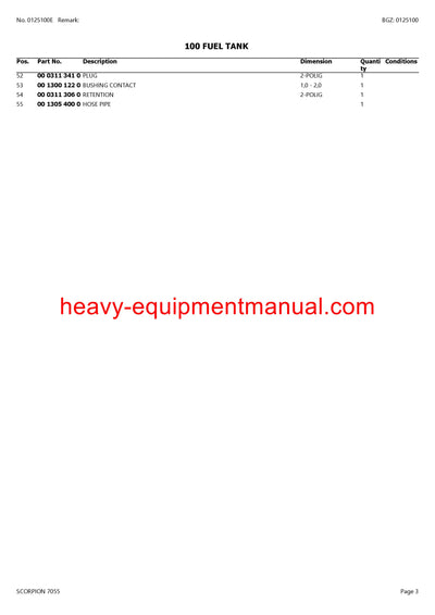 CLAAS SCORPION 7055 TELEHANDLER PARTS CATALOG MANUAL SN 416030001-416039999