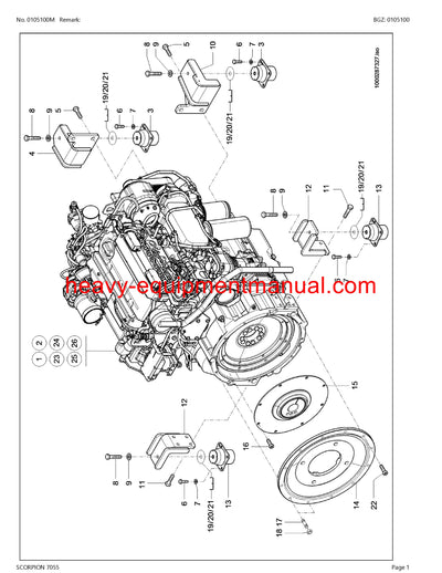 CLAAS SCORPION 7055 TELEHANDLER PARTS CATALOG MANUAL SN 416030001-416039999