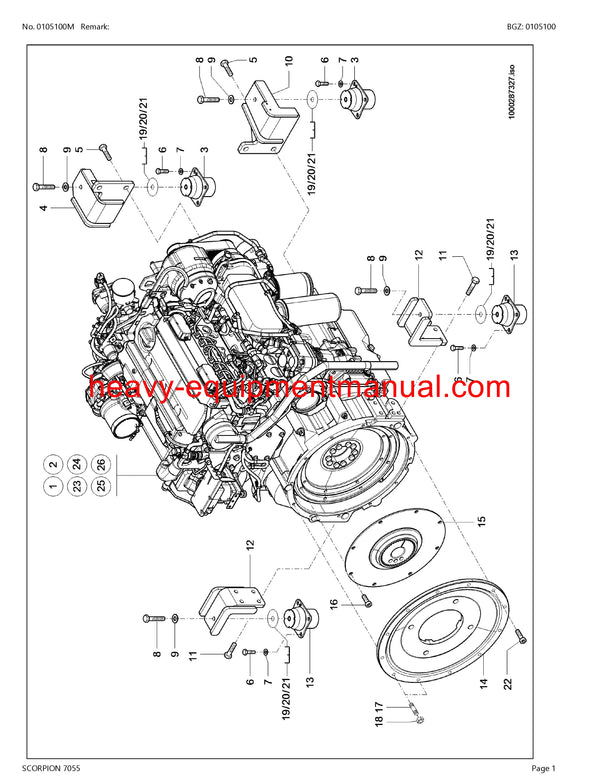 CLAAS SCORPION 7055 TELEHANDLER PARTS CATALOG MANUAL SN 416030001-416039999