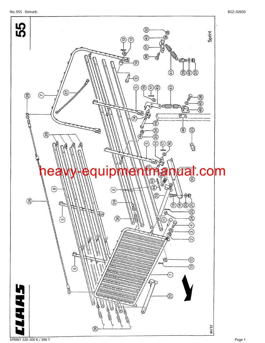 PDF Claas 320 - 300 K 300 T Sprint Self Loading Wagon Parts Manual