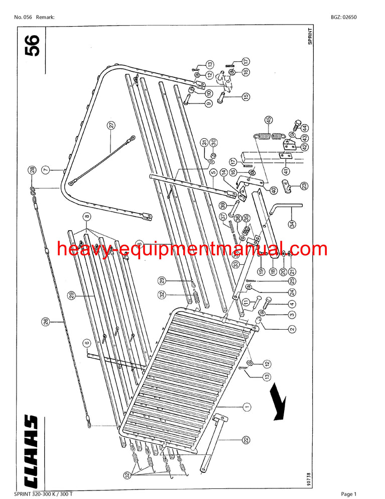 PDF Claas 320 - 300 K 300 T Sprint Self Loading Wagon Parts Manual
