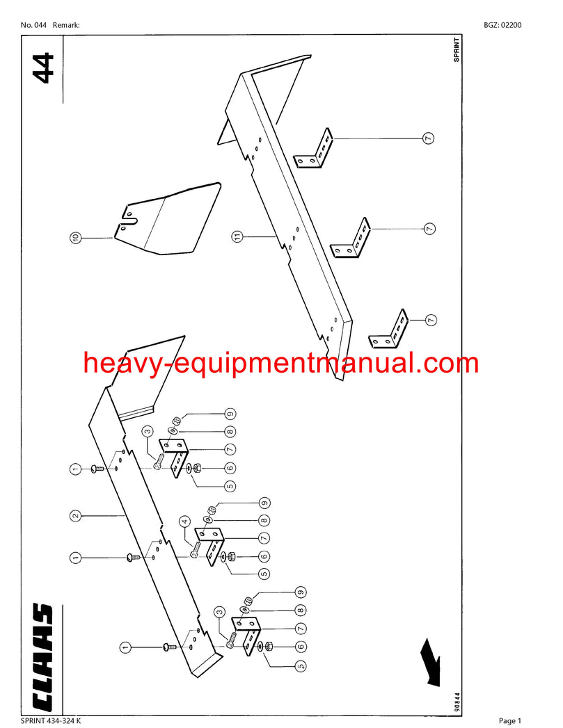 PDF Claas 434 - 324 K Sprint Self Loading Wagon Parts Manual PDF Claas 434 - 324 K Sprint Self Loading Wagon Parts Manual