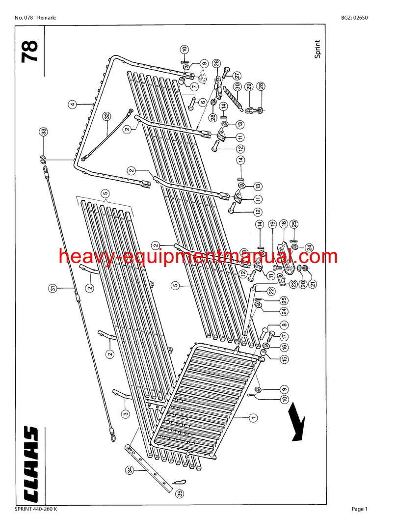 PDF Claas 440 - 260 K Sprint Self Loading Wagon Parts Manual PDF Claas 440 - 260 K Sprint Self Loading Wagon Parts Manual