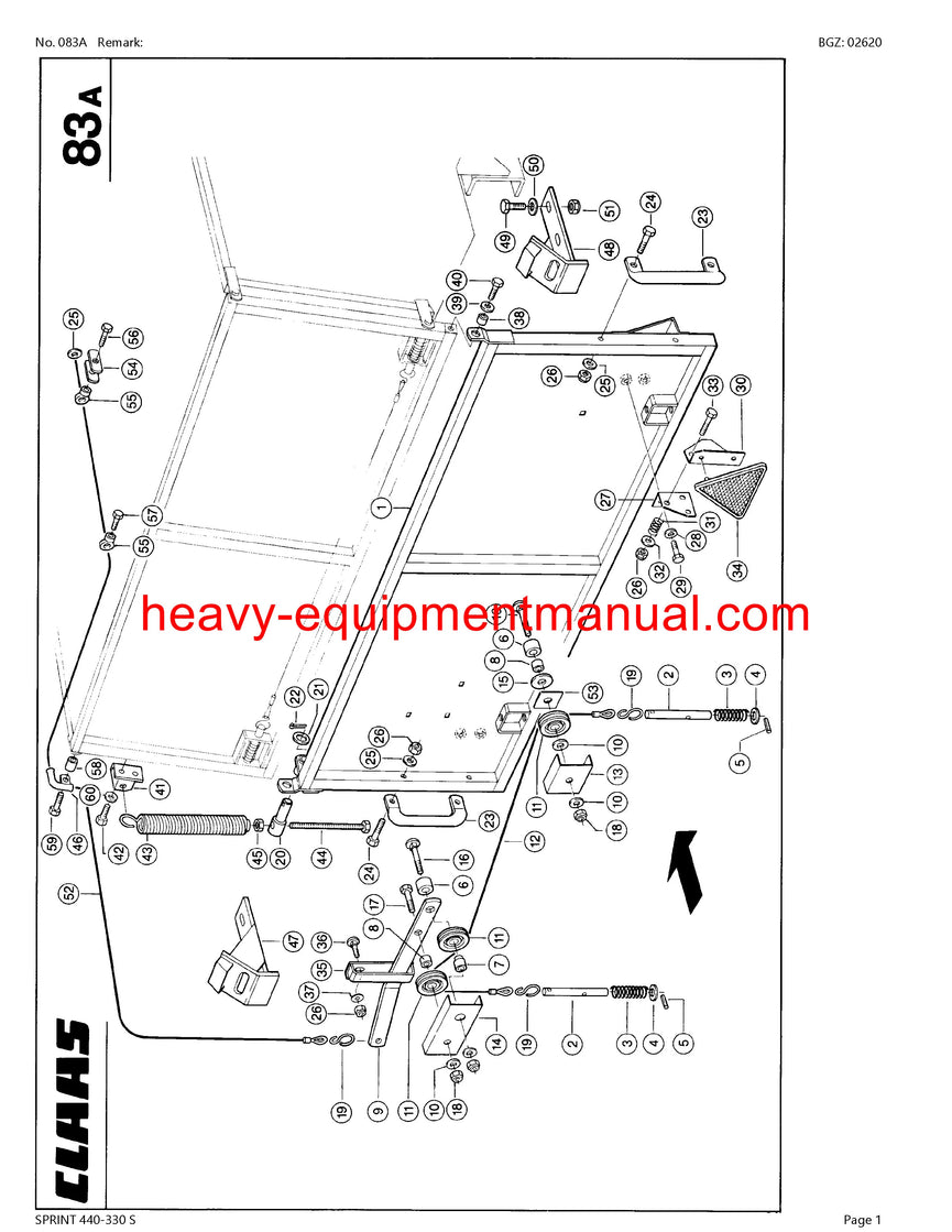PDF Claas 440 - 330 S Sprint Self Loading Wagon Parts Manual