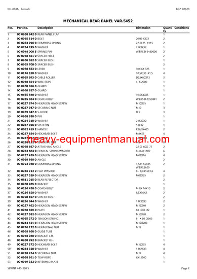 PDF Claas 440 - 330 S Sprint Self Loading Wagon Parts Manual PDF Claas 440 - 330 S Sprint Self Loading Wagon Parts Manual