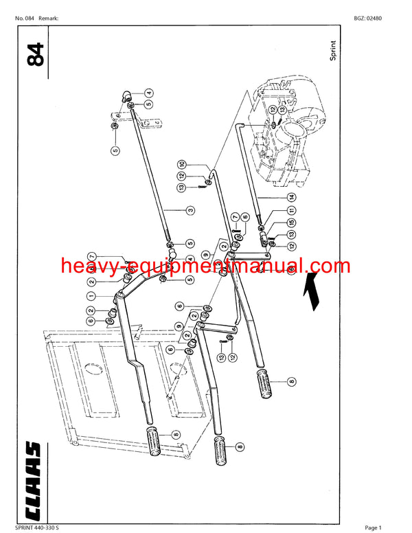 CLAAS SPRINT 440-330 S SELF LOADING WAGON PARTS CATALOG MANUAL SN 34801001-34899999