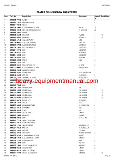 CLAAS SPRINT 440-330 U SELF LOADING WAGON PARTS CATALOG MANUAL SN 35901001-35999999