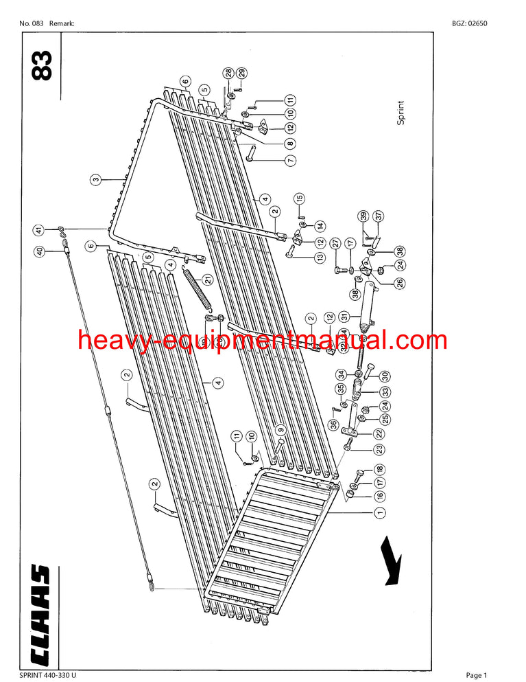 PDF Claas 440 - 330 U Sprint Self Loading Wagon Parts Manual