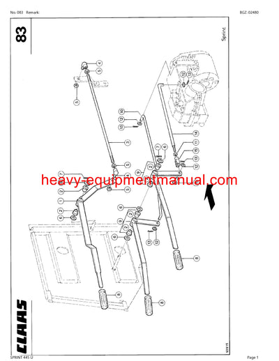 CLAAS SPRINT 445 U SELF LOADING WAGON PARTS CATALOG MANUAL SN 37601001-37699999