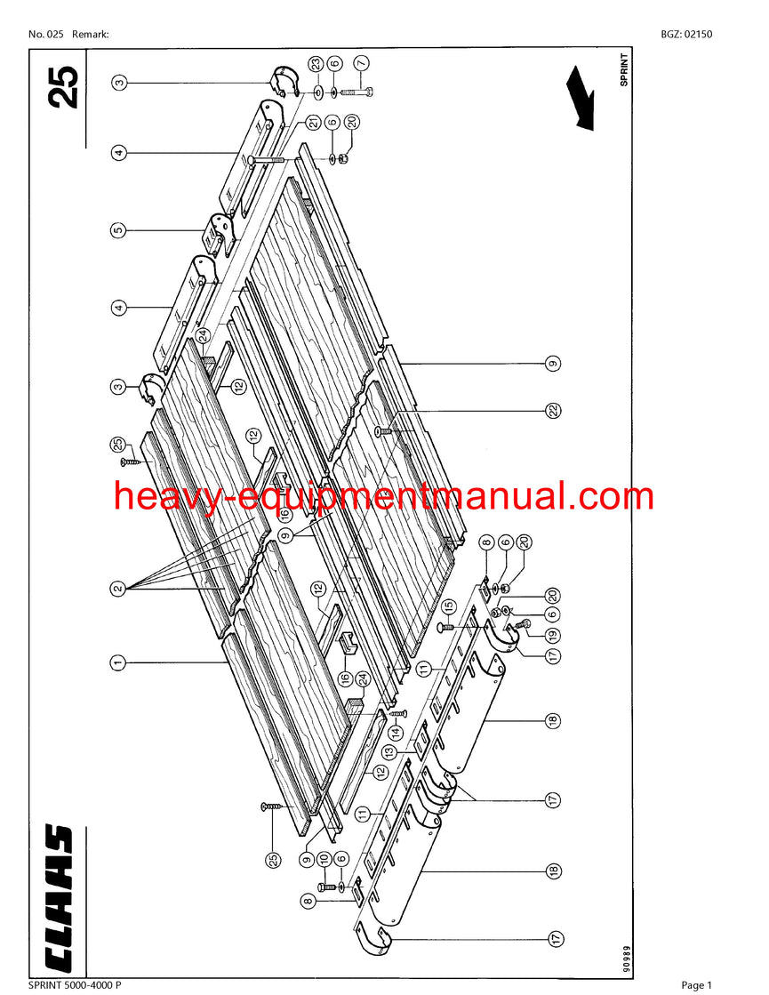 PDF Claas 5000 - 4000 P Sprint Self Loading Wagon Parts Manual