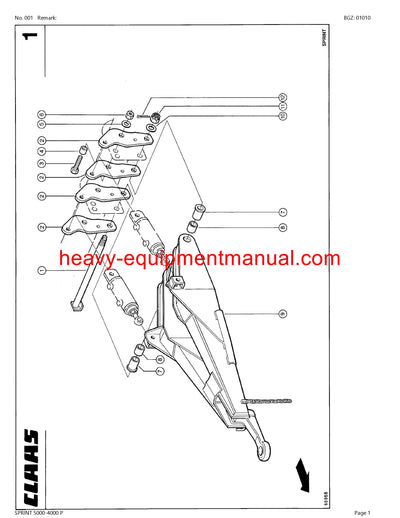 PDF Claas 5000 - 4000 P Sprint Self Loading Wagon Parts Manual