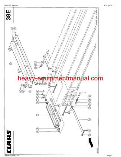 PDF Claas 5000 - 4000 S Sprint Self Loading Wagon Parts Manual
