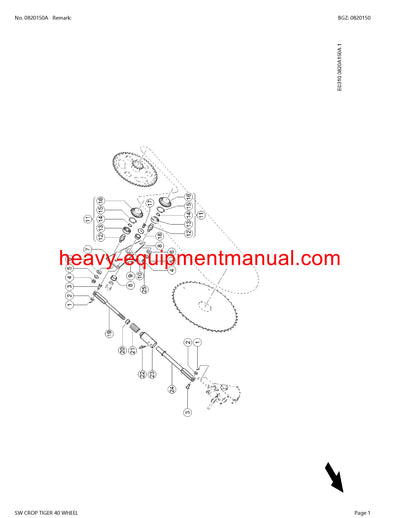 CLAAS SW CROP TIGER 40 WHEEL CUTTERBAR PARTS MANUAL