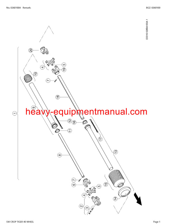 CLAAS SW CROP TIGER 40 WHEEL CUTTERBAR PARTS MANUAL