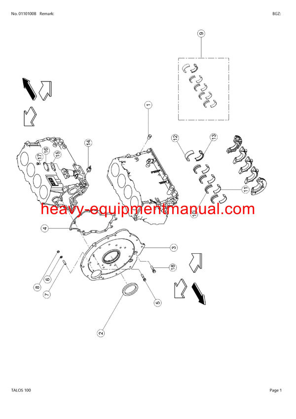CLAAS TALOS 100 TRACTOR PARTS CATALOG MANUAL (SN: 2173010000-2173010446)