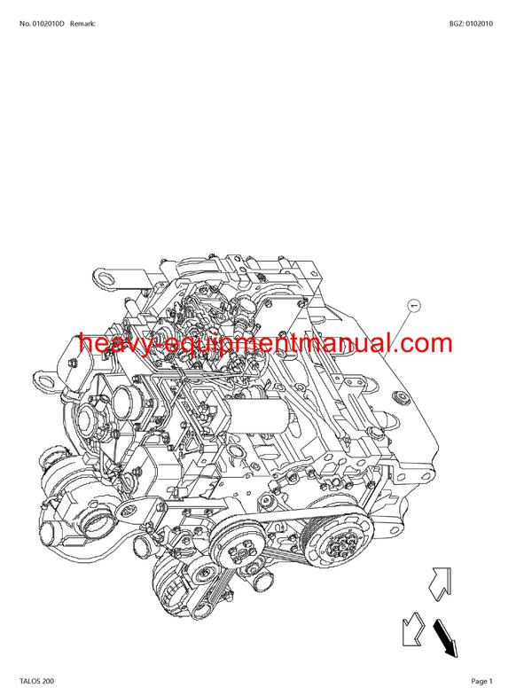CLAAS TALOS 200 TRACTOR PARTS CATALOG MANUAL (SN: 2217010410-2217019999)