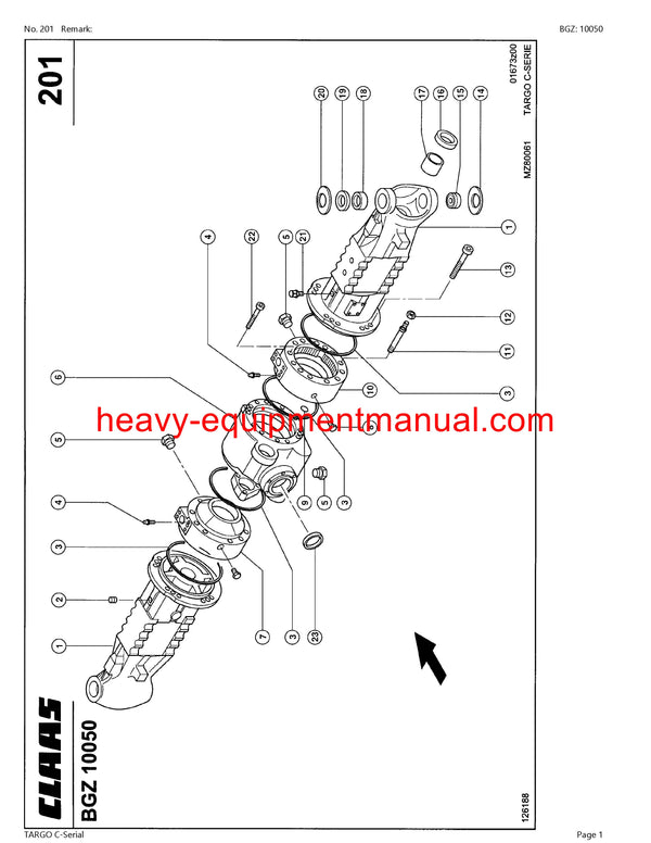 CLAAS TARGO C-Serial TELEHANDLER PARTS CATALOG MANUAL