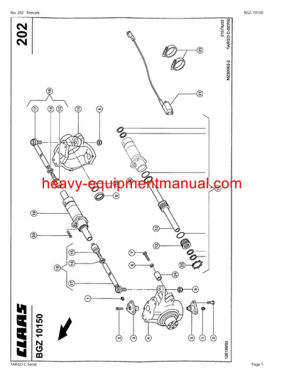 CLAAS TARGO C-Serial TELEHANDLER PARTS MANUAL SN 50600011-50699999