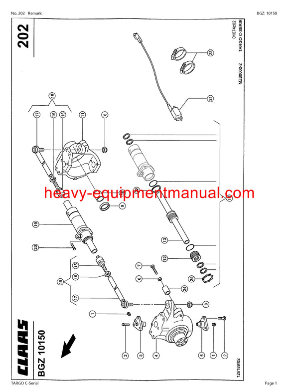 CLAAS TARGO C-Serial TELEHANDLER PARTS MANUAL SN 50600011-50699999